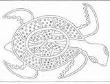 Turtle Sea Aboriginal Symbols Colouring Dot Painting Pages Coloring Patterns Snake Kids Sheets Pixels Australia Choose Board sketch template