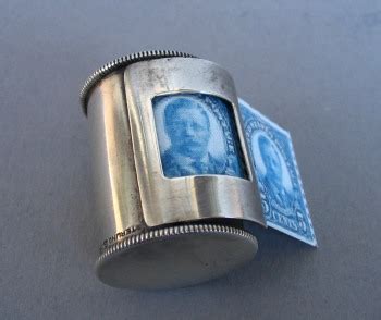 silver roll stamp case   small collection  antique silver