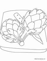 Artichoke Coloring Cutting Board Pages Shrimp Drawing Boat Colouring Picolour Getdrawings sketch template