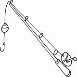 Fishing Coloring Rod Clipart Pole sketch template