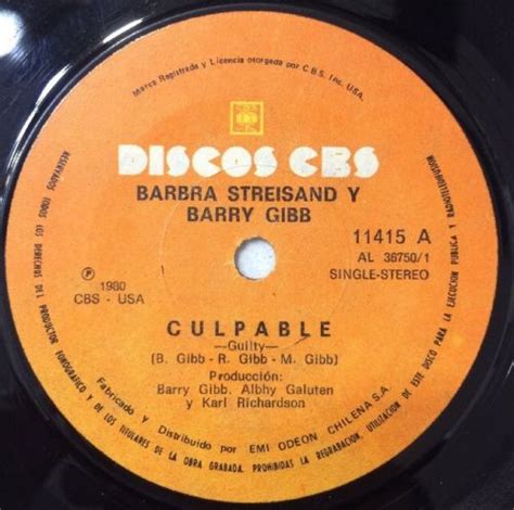 Barbra Streisand And Barry Gibb Chile Rare Original