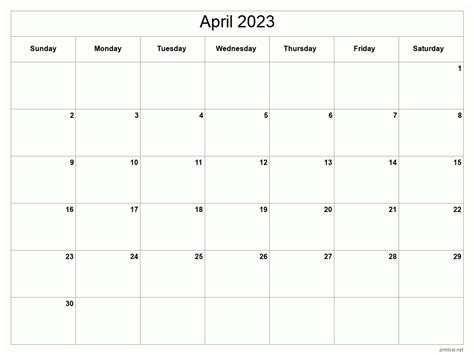 printable april  calendar  printable calendars images