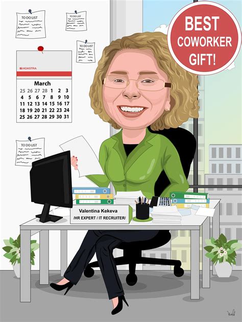 digital caricature portrait  photo coworker goodbye gift