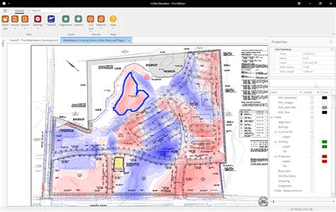 production cut fill map insite software