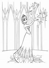 Coloring Elsa Frozen Pages Castle Drawing Queen Disney Kids Coronation Snowflake Sketch Dress Her Magic Template Snowflakes Print Paintingvalley Everfreecoloring sketch template