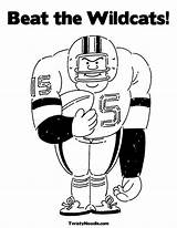 Coloring Pages Wildcats Template Football Logo Player sketch template