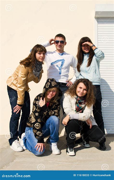 group   smiling young people stock image image  attractive fashion