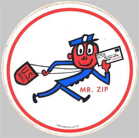 Mr Zip U S Postal Service Mascot Sticker 1965 Flickr