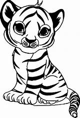 Tiger Baby Coloring Printable Cutest Pages Cute Kids Description sketch template