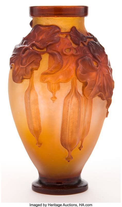 A GallÉ Glass Vase Émile Gallé French 1846 1904 Nancy Lot