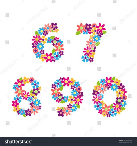 beautiful floral numbers vector  shutterstock