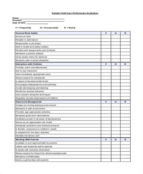 printable employee evaluation form validation