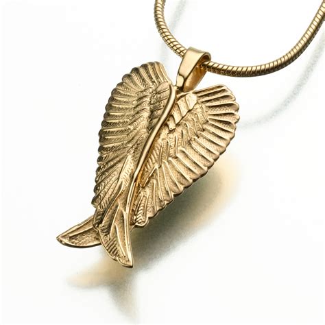 gold angel wings cremation pendant lone star cremation