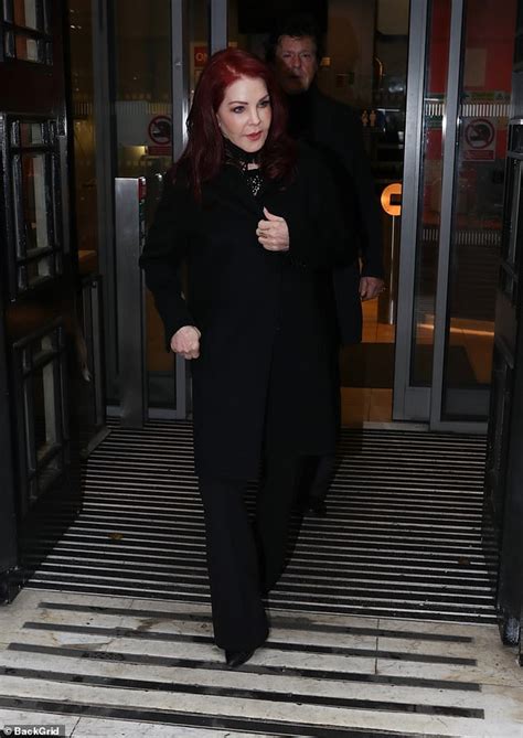 priscilla presley 74 cuts a chic figure while leaving wogan house with jerry