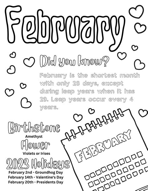 printable february coloring pages  kids  adults