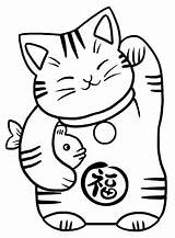 Maneki Neko Winkekatze Gato Digi Japanische Katze Stickerei Gestalten Stempel Keywordsuggest Japonais Suerte Friend Gatito sketch template