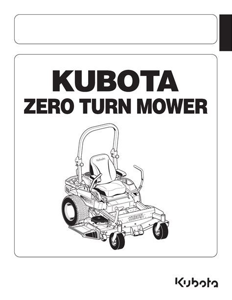 user manual kubota zkh   english  pages