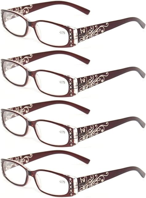 reading glasses 4 pairs ladies readers spring hinge with