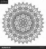 Mandala Pages Coloring Shutterstock Flower Oriental Pattern Book Mandalas Drawing Patterns Flowers sketch template