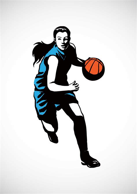 female basketball player silhouette  vector art  vecteezy