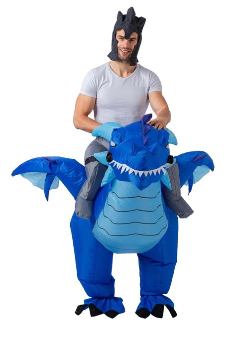 inflatable blue dragon ride  adult costume