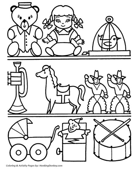 christmas toys coloring pages toys   attic christmas coloring