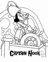 Hook Captain Coloring Holding Wheel sketch template