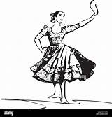 Marinera Baile Bailando Ilustracion Della Danzas Peruanas Bailes Peruvian sketch template