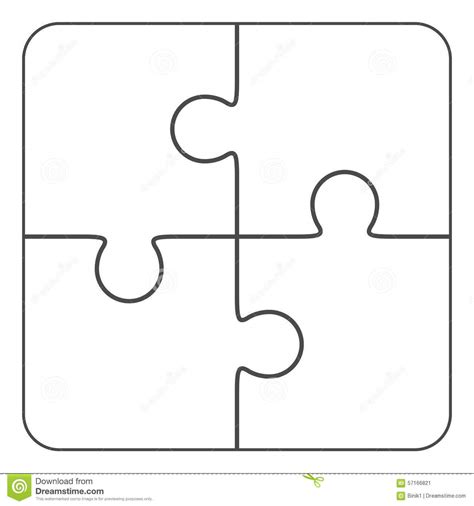 jigsaw puzzle blank   pieces stock illustration intended  blank jigsaw piece template