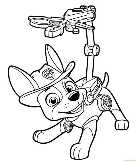 paw patrol tracker coloring page  printable coloring pages