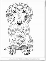 Mandala Mandalas Ausmalbilder Dackel Frei Bedruckbar Malen Erwachsene Freemandaladownload Dogs Gravhund Tegning Malvorlage sketch template