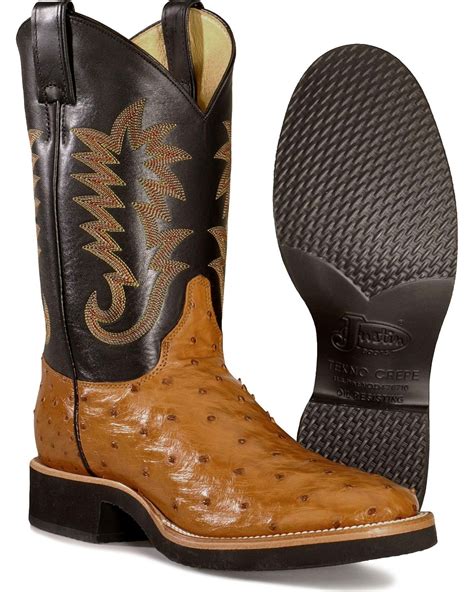 Justin Men S Full Quill Ostrich Western Boots Boot Barn