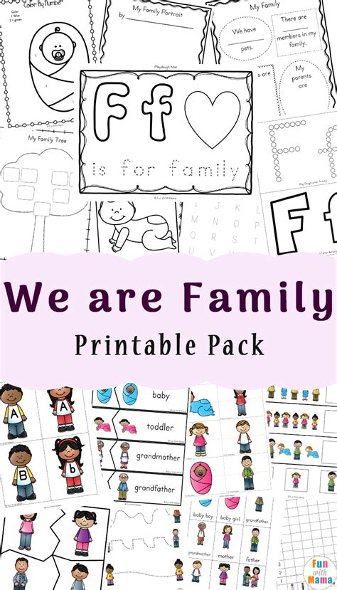 family theme preschool  family worksheets  kindergarten fun