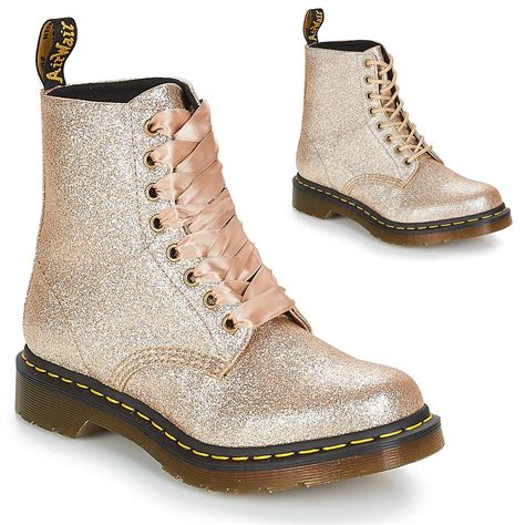 dr martens  pascal glitter womens mid boots  gold  metallic lyst