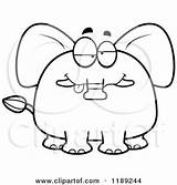 Elephant Drunk Clipart Mascot Royalty Cory Thoman Vector Cartoon 2021 sketch template