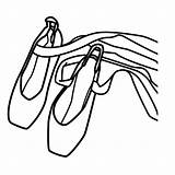 Ballet Shoes Coloring Pages Cliparts Zapatillas sketch template