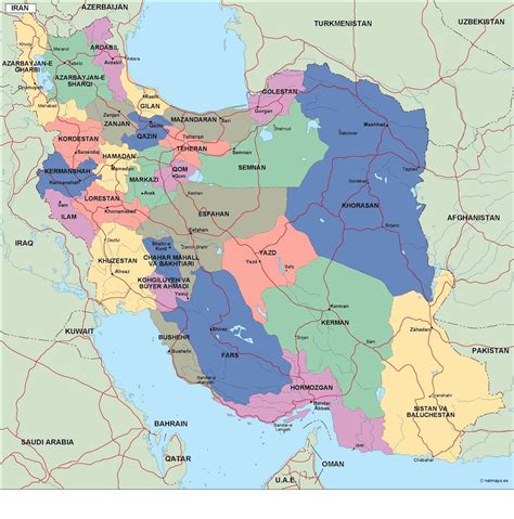 Iran Political Map Order And Download Iran Political Map