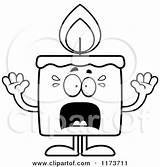 Mascot Candle Screaming Clipart Cartoon Cory Thoman Vector Outlined Coloring Royalty Depressed sketch template