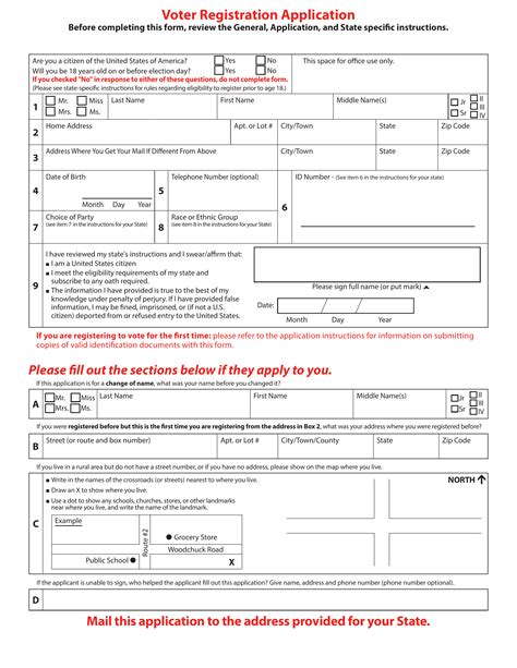 national voter registration application printable voter registration form succesuser