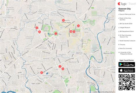 quezon city printable tourist map sygic travel