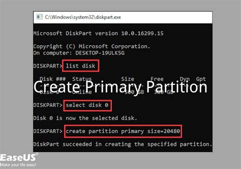 create primary partition  windows  diskpart create partition