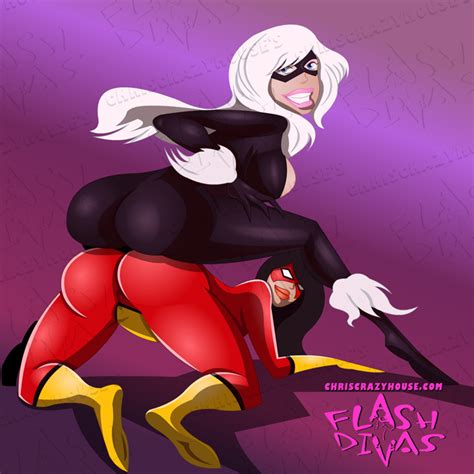 Black Cat And Spider Woman By Flashdivas Hentai Foundry
