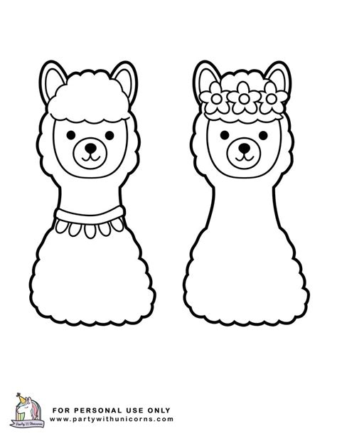 llama coloring pages   party  unicorns unicorn