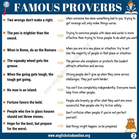 famous proverbs  meaning  esl learners english study