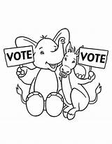 Coloring Pages Election Voting Vote Printable Sheets Republican Elephant Getcolorings Getdrawings Color Colorings sketch template