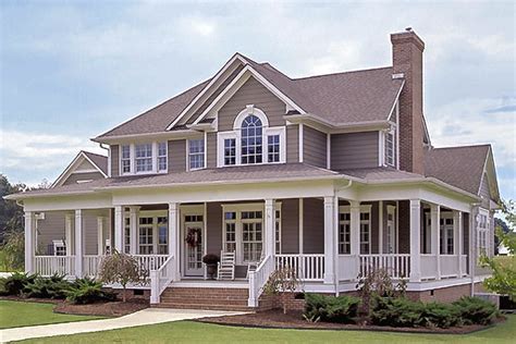 country farmhouse  wrap  porch wg architectural designs house plans