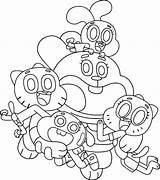 Gumball Coloring Cartoon Pages Network Amazing Family Printable Color Colorir Mundo Characters Desenho Desenhos Drawing Incrivel Print Drawings Wonder Cool sketch template
