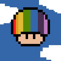 piq rainbow mushroom  pixel art  brancherman