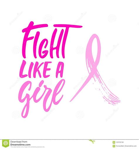 fight like a girl hand drawn october breast cancer