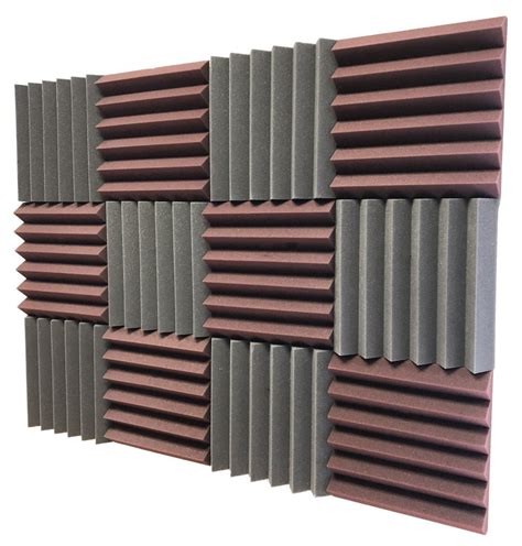 xx pk burgundycharcoal acoustic wedge soundproofing studio foam